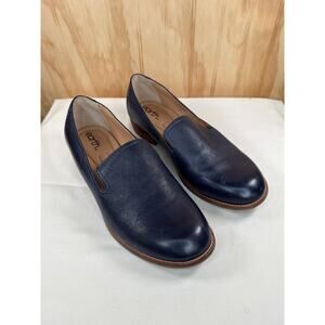 Earth Edna Loafers Dark Blue Leather Slip On Comfort Shoes Womens 10